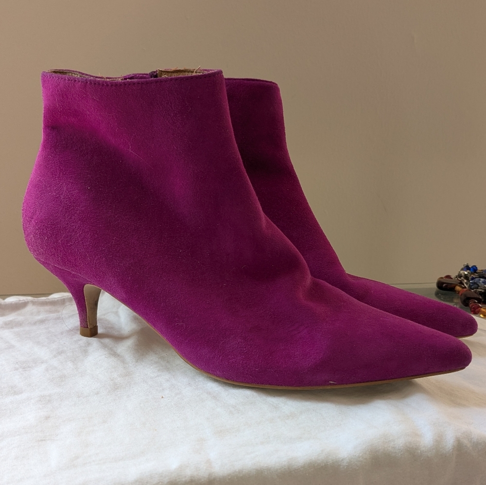 Shoe The Bear Magenta Suede Ankle Booties - Size 37